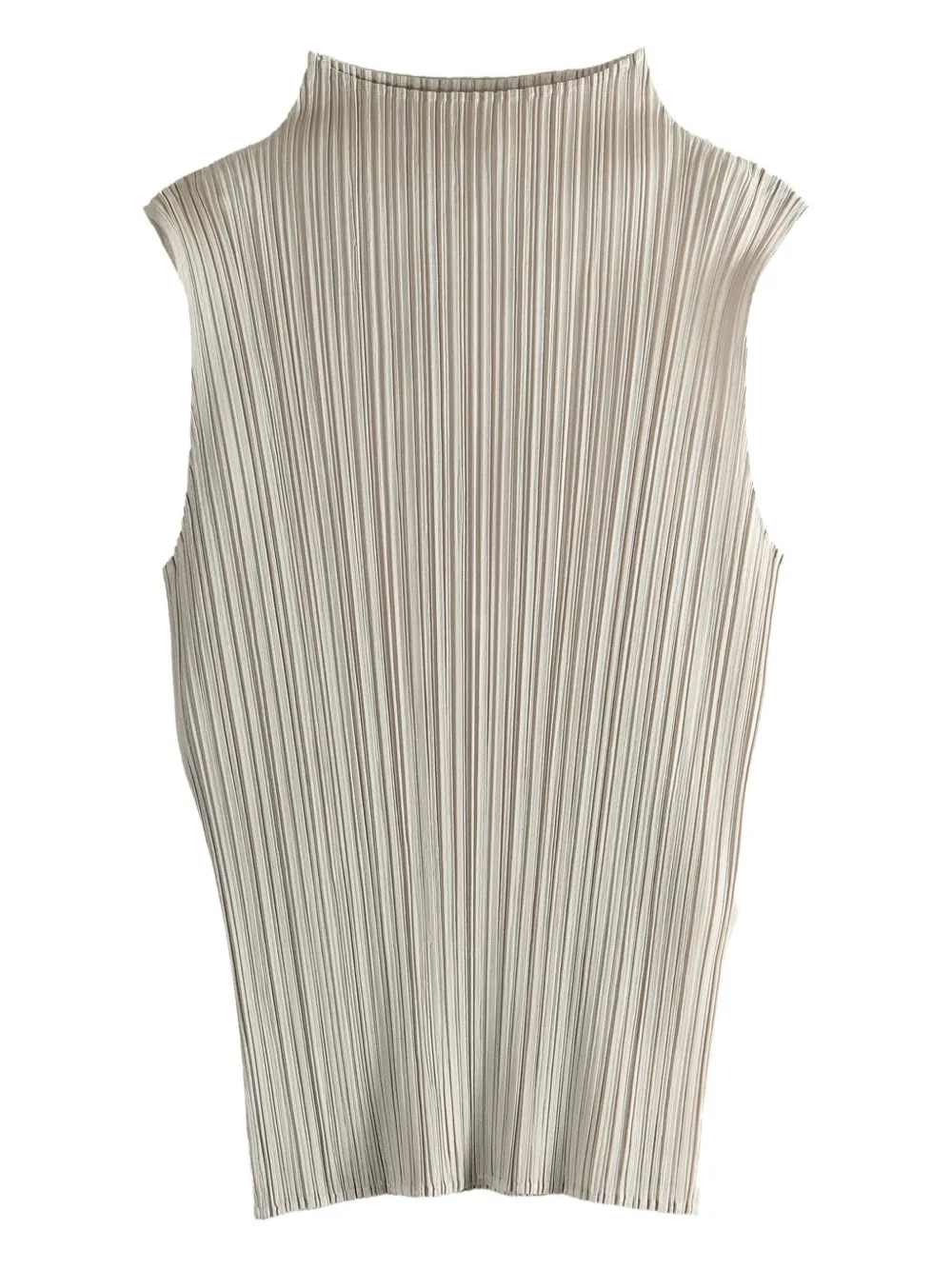 Pleats Please Issey Miyake Top plissettato con collo rialzato - Toni neutri