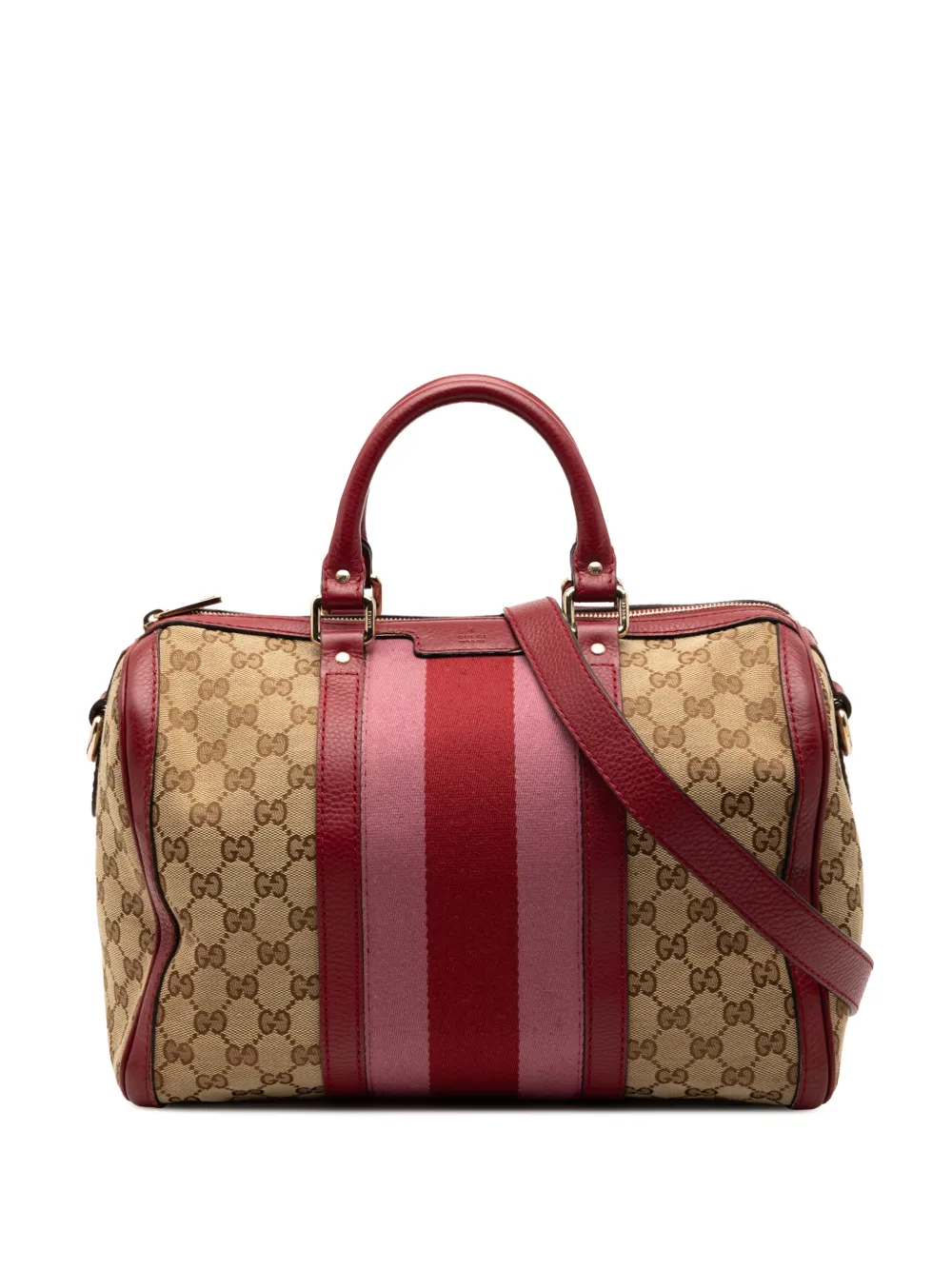Gucci Pre-Owned 2000-2015 Medium GG Canvas Web Joy Boston Bag satchel - Marrone