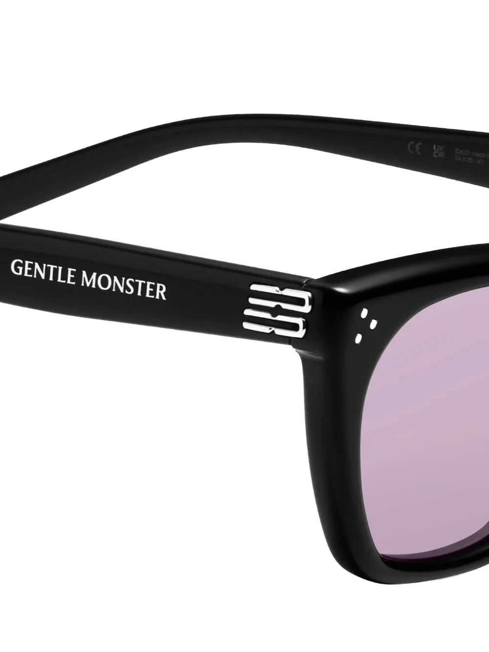 Gentle Monster Modern zonnebril mert cat-eye in zwart acetaat