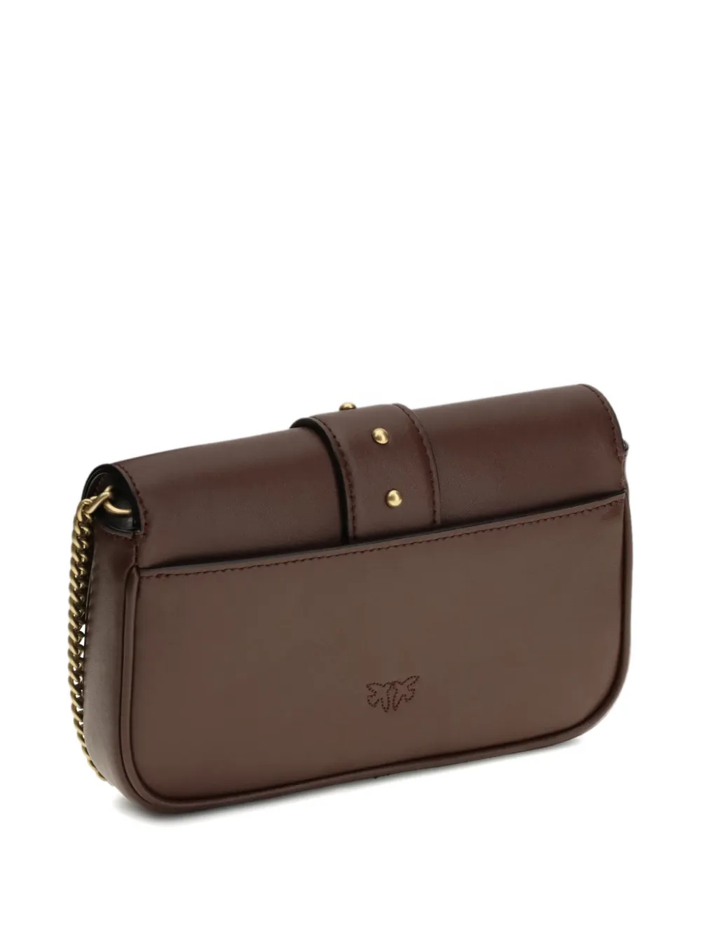 PINKO Love One bird-buckle chain shoulder bag - Bruin