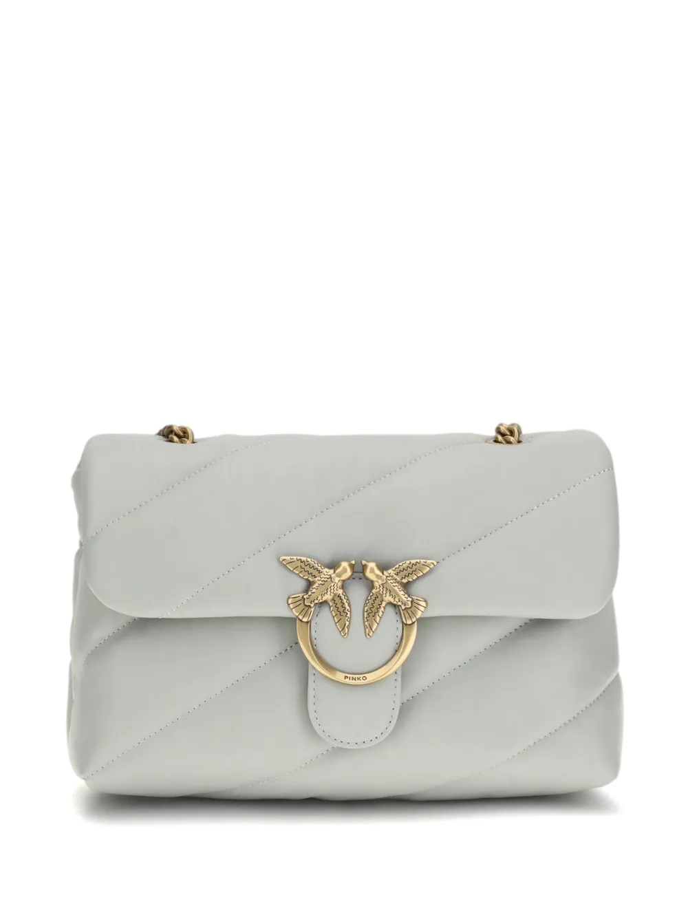 PINKO Love quilted bird-hardware shoulder bag - Grigio