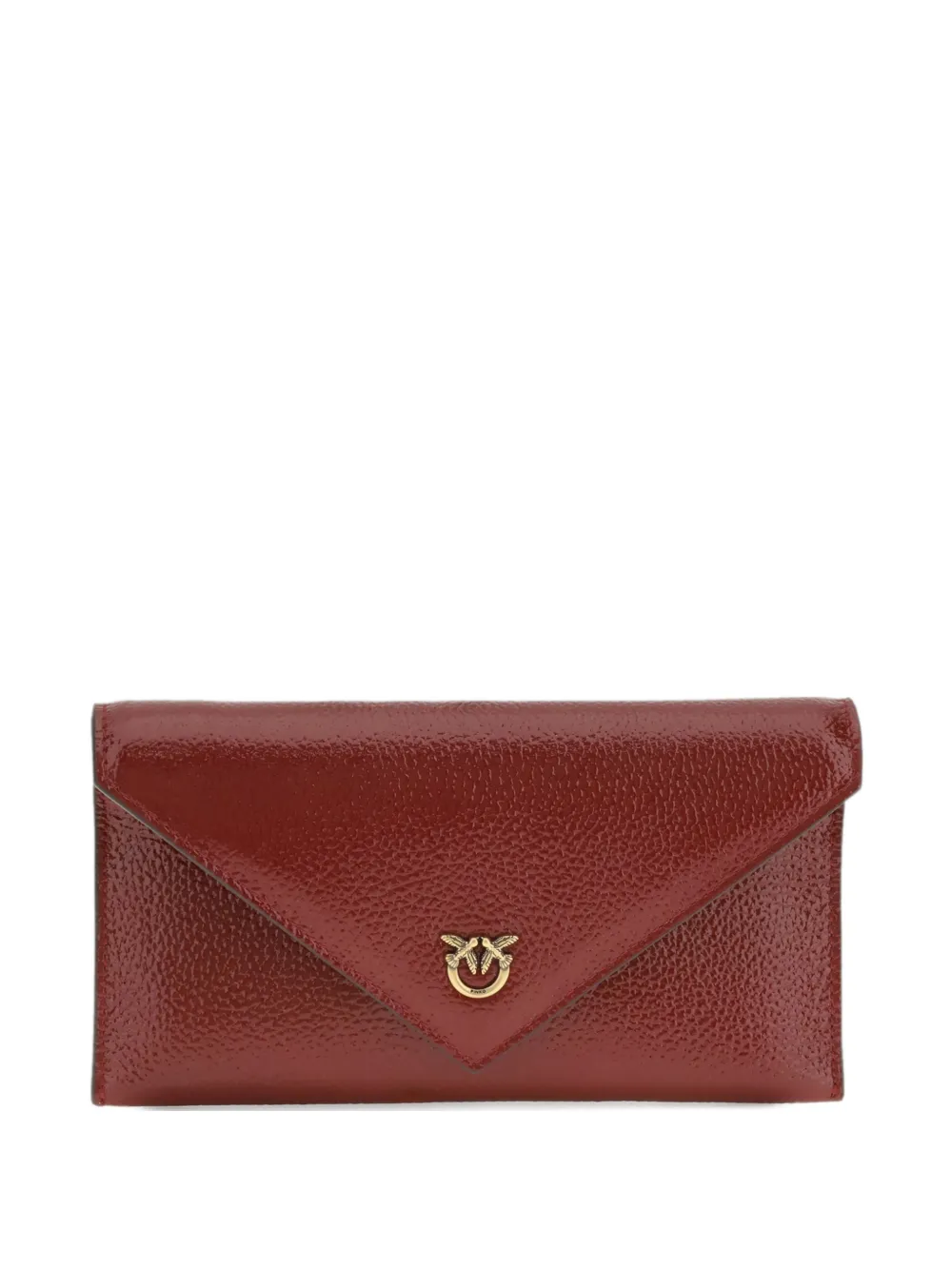 PINKO Love Birds envelope chain clutch bag - Rosso