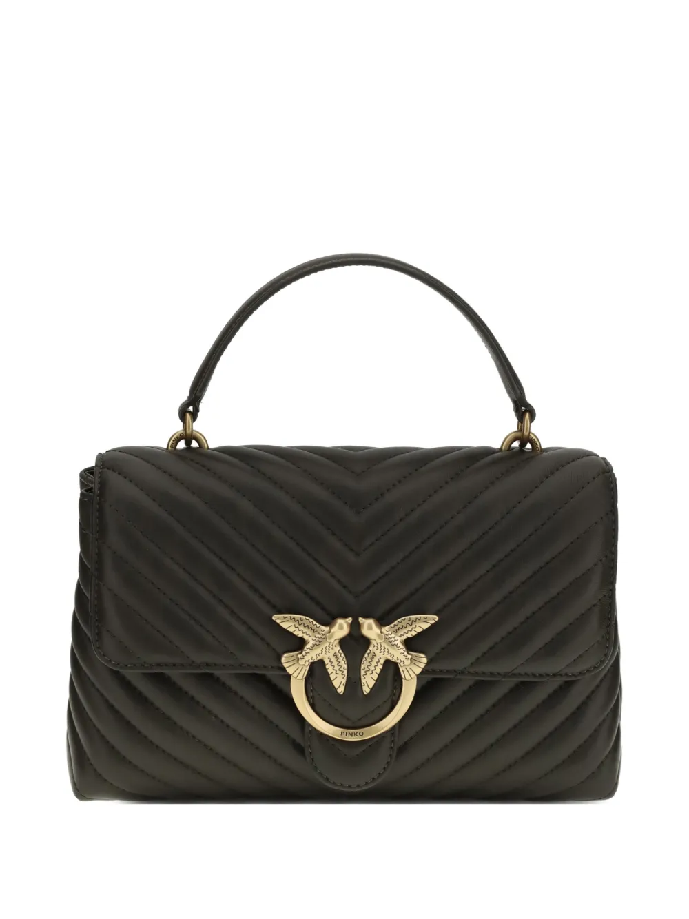 PINKO Love chevron tote bag - Verde