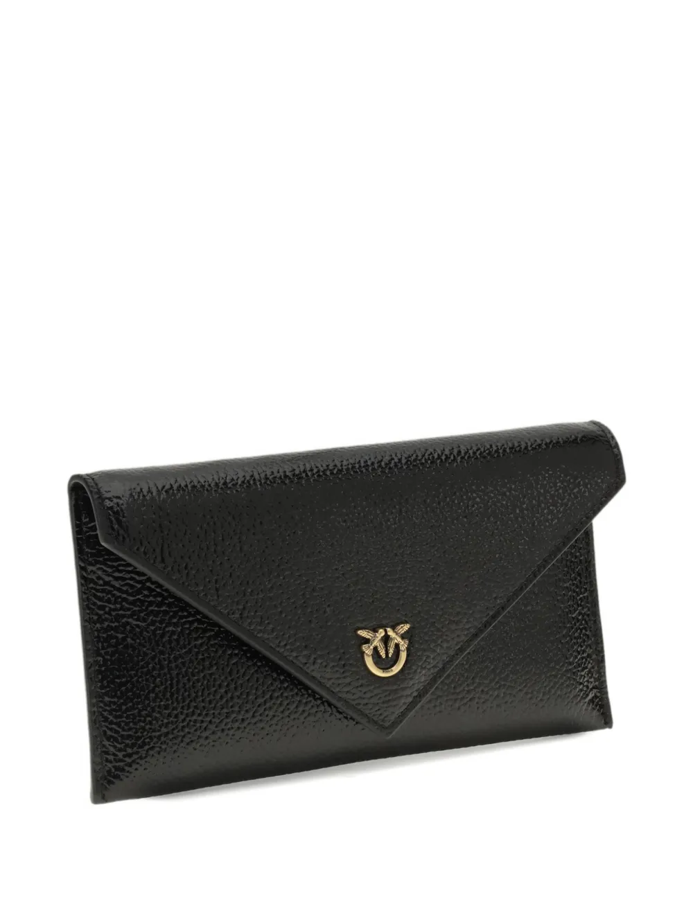 PINKO Love Birds envelope logo clutch bag - Nero