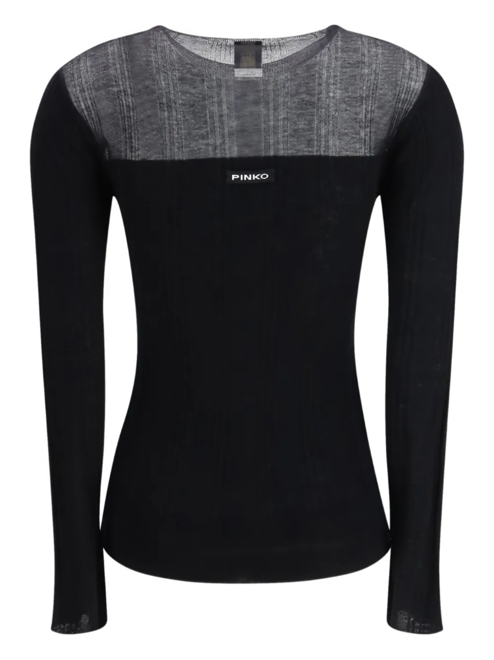 PINKO Doorzichtige geribbelde tanktop Zwart