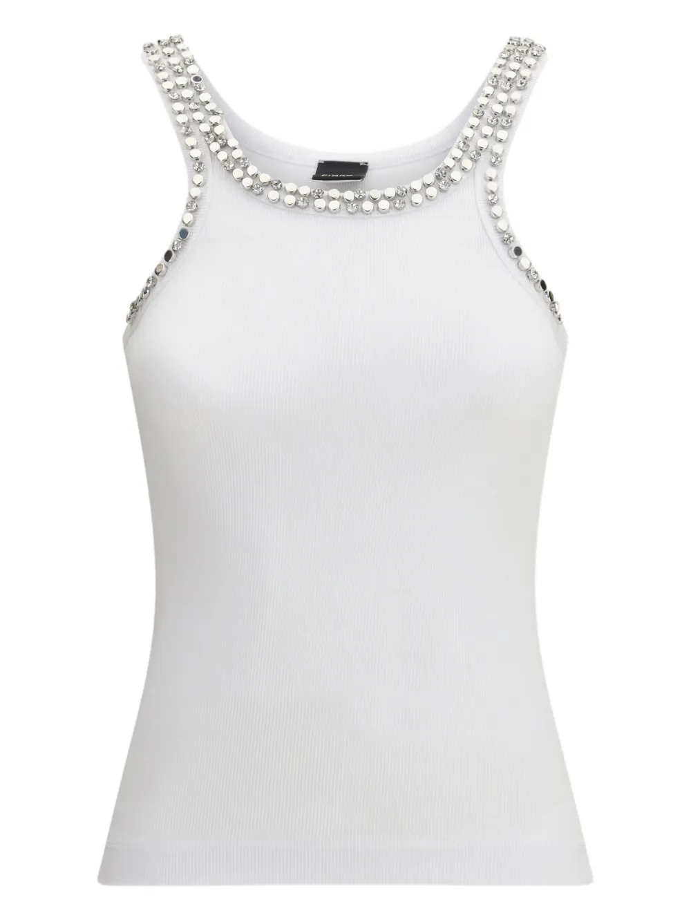 PINKO studded ribbed vest - Bianco