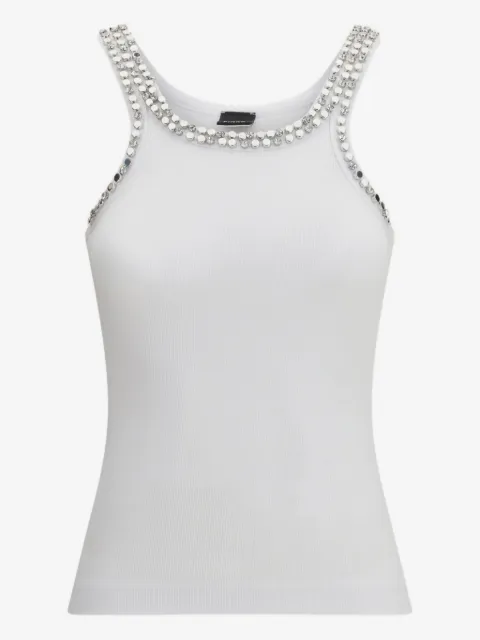PINKO ribbed top with bejewelled embellishment