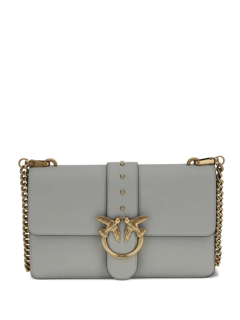 PINKO One Simply Love studded chain shoulder bag - Grey