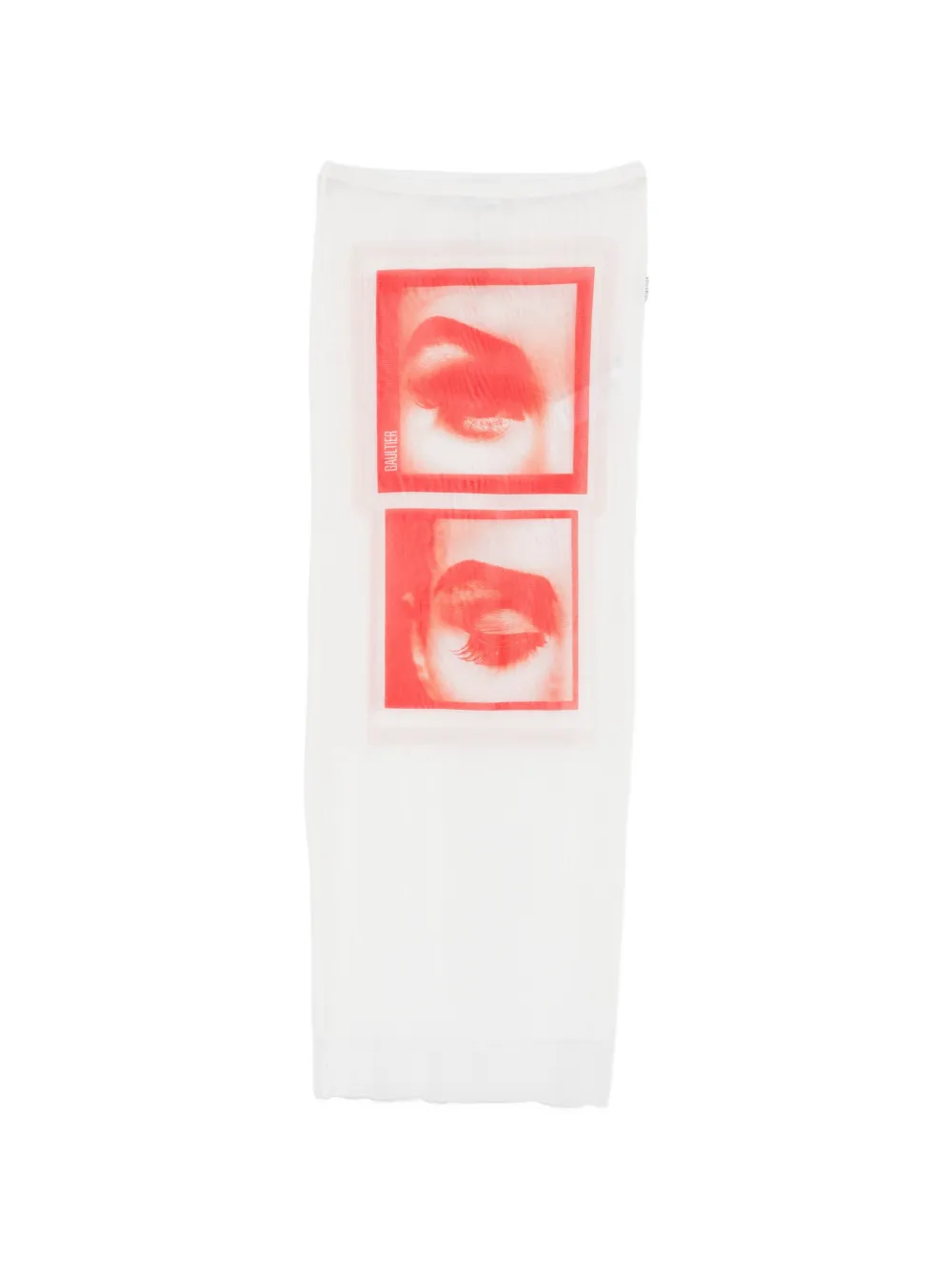 Jean Paul Gaultier eye graphic midi skirt - Bianco