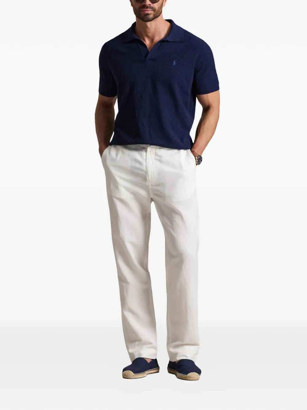 Polo Ralph Lauren Bedford broek met platte voorkant Wit