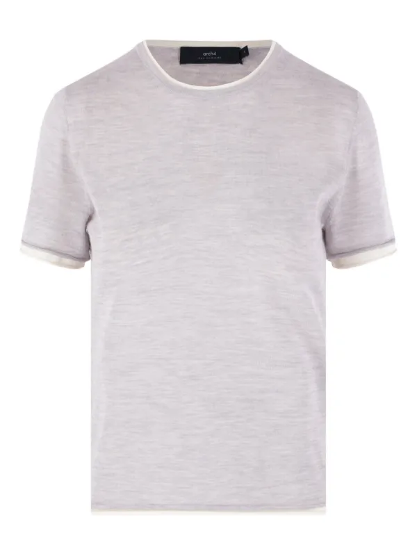 Arch4 Contrasting-edges Short-sleeve T-shirt in Grey