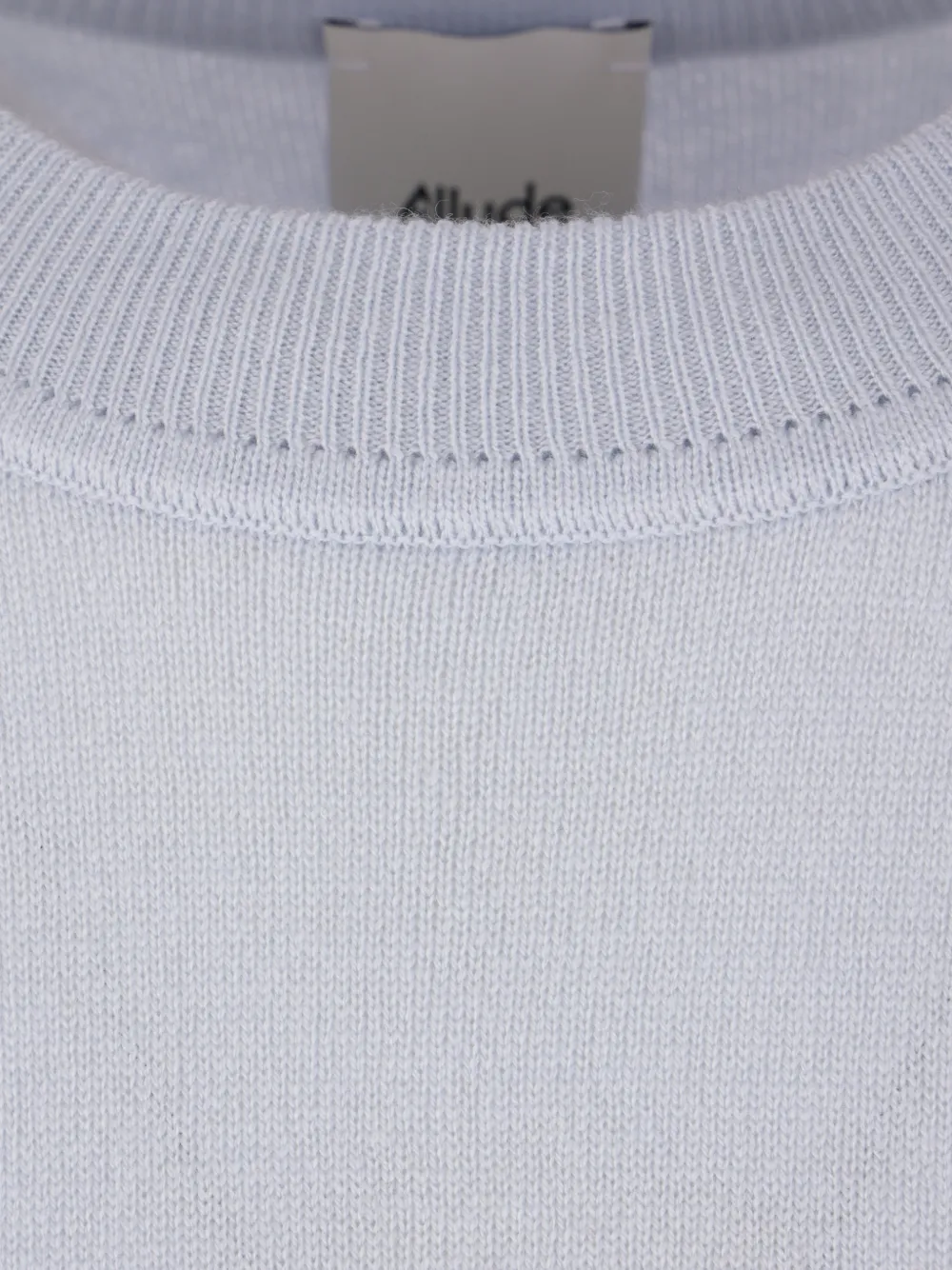 Allude Geribbelde trui met ronde hals Blauw