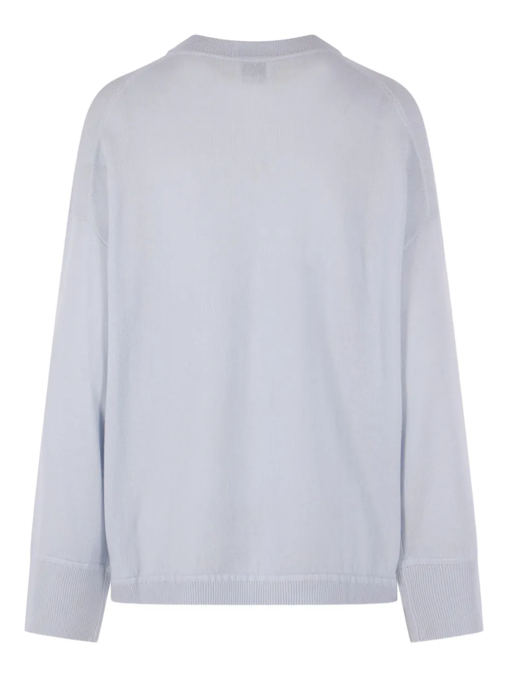Allude Geribbelde trui met ronde hals Blauw