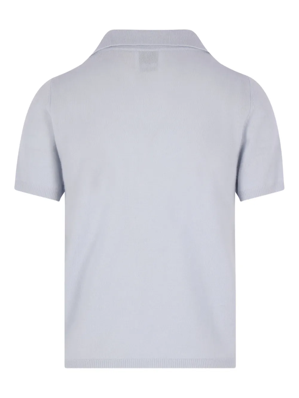 Allude collared knitted V-neck polo shirt - Blauw