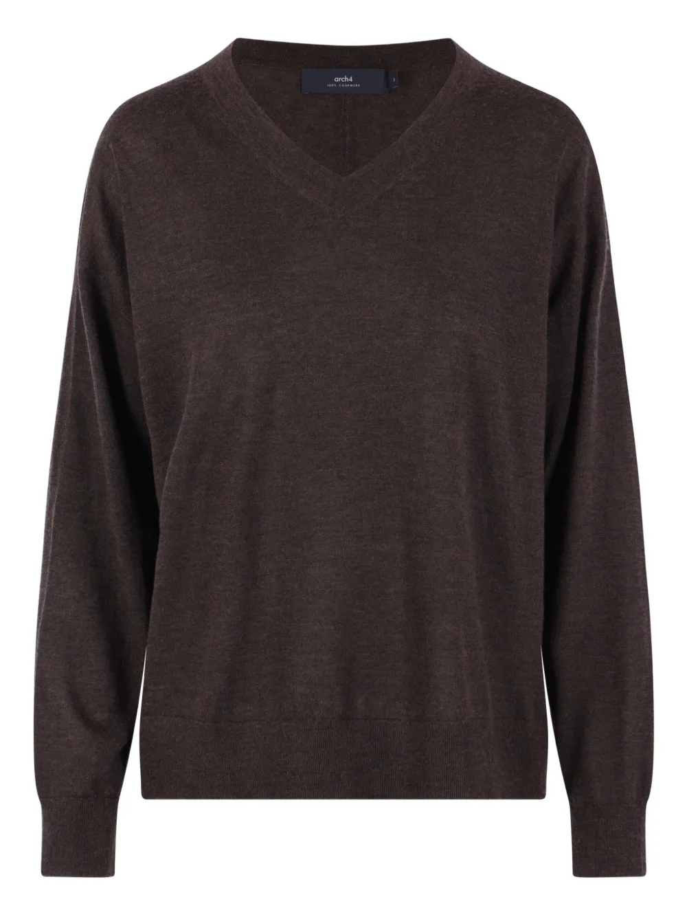 arch4 V-neck ribbed sweater - Marrone