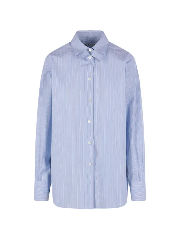 Róhe Striped Button-up Shirt in Blue