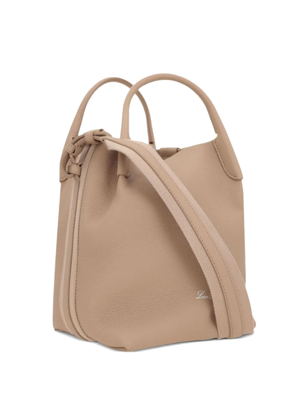 Loro Piana round-handle leather tote bag - Toni neutri