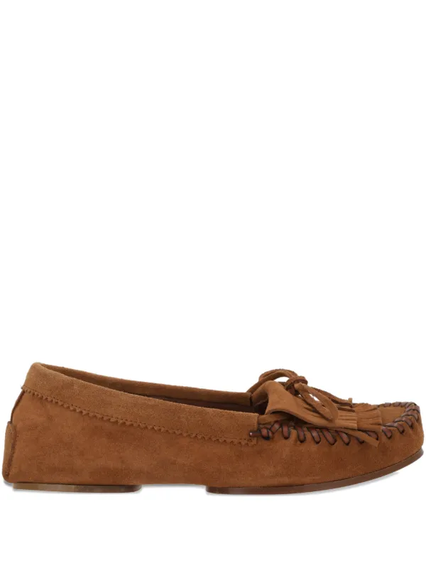 Paris Texas Indiana Suede Loafers in Brown