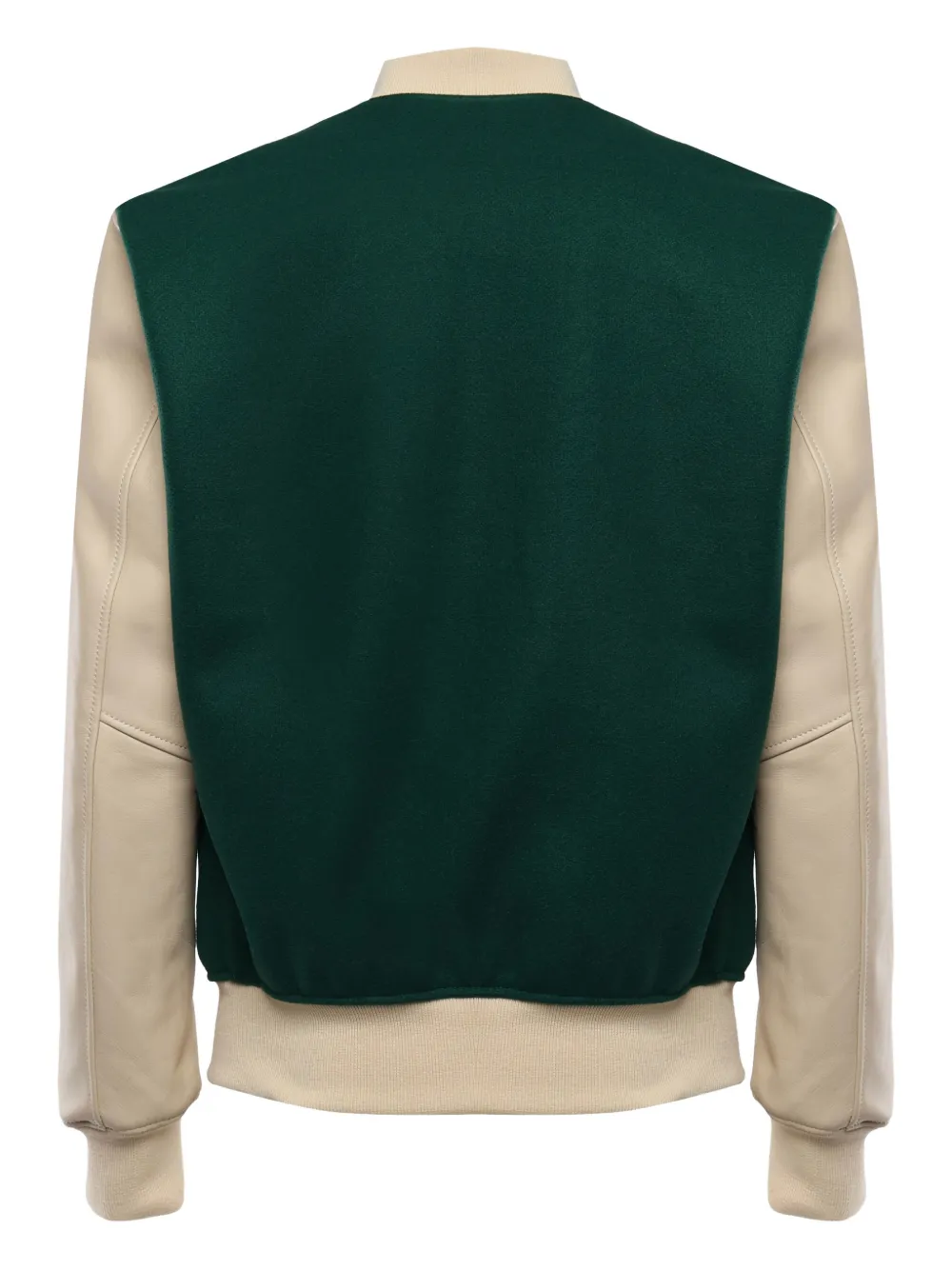  Giuliano Galiano Leather-sleeve Jacket - Green 