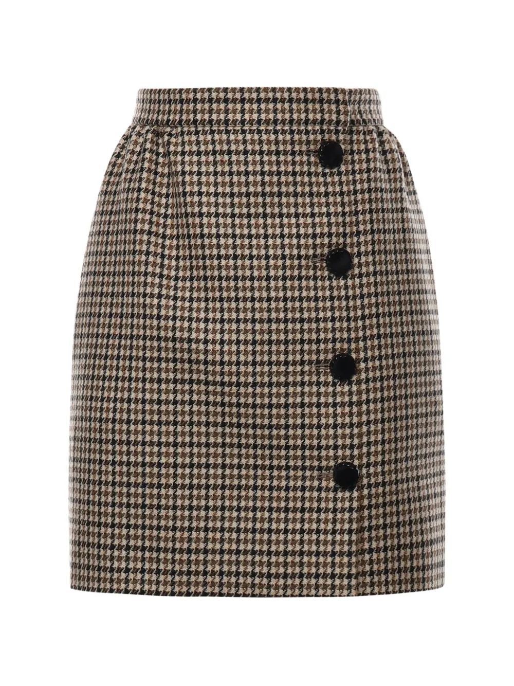Valentino Garavani Houndstooth button-details wool mini skirt - Toni neutri