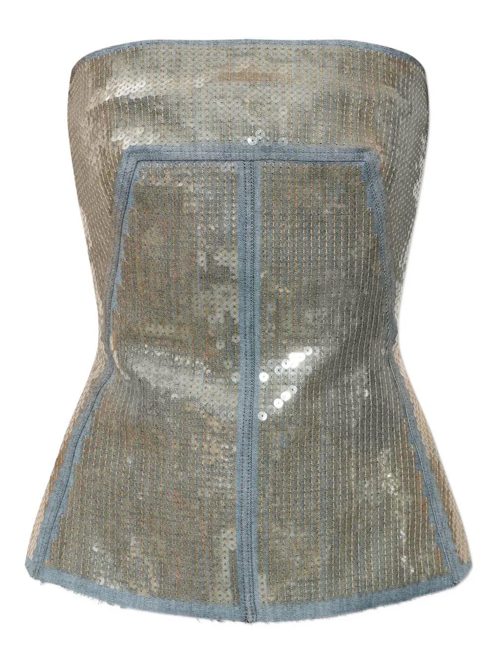 Rick Owens sequin panelled top | Neutrals | Image 1