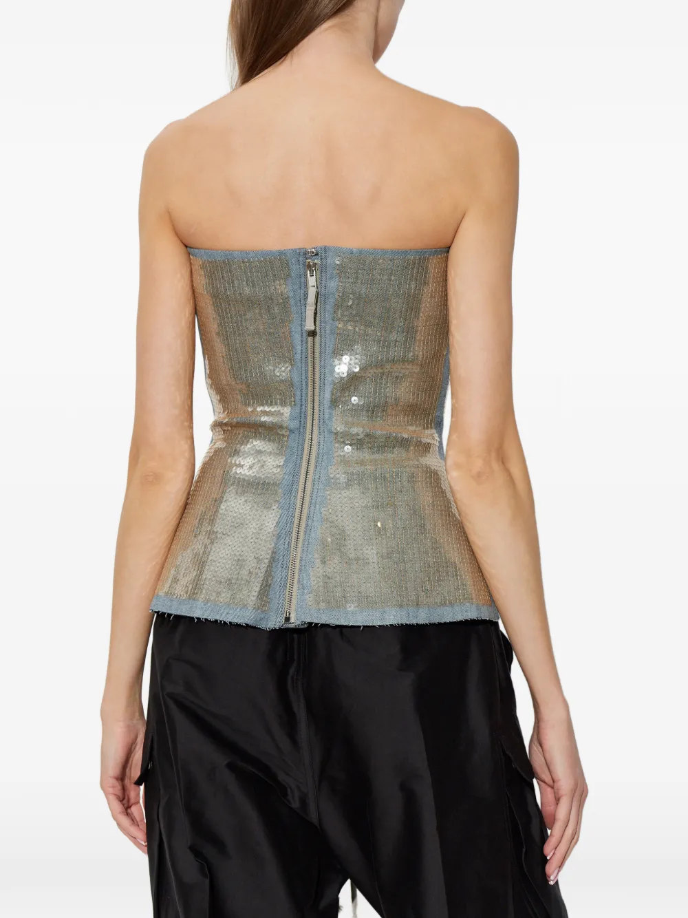 Rick Owens Top met vlakken en pailletten Beige