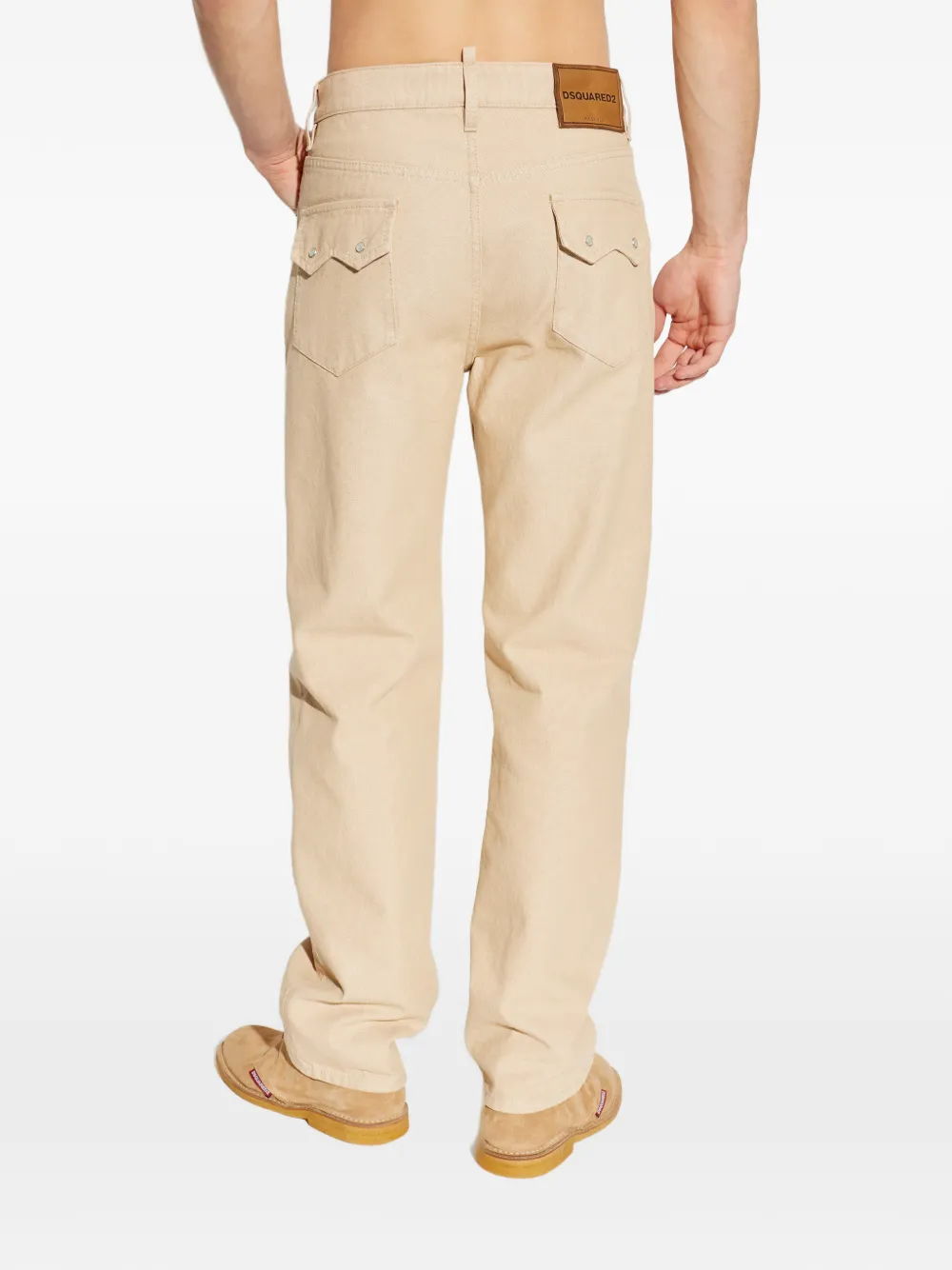 DSQUARED2 Broek met patch en rits Beige