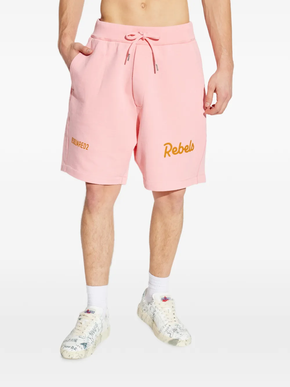 DSQUARED2 Shorts met trekkoord en logodetail Roze