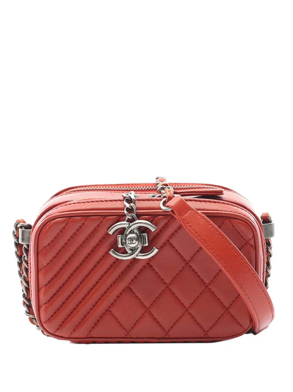 CHANEL Pre-Owned 2014-2015 Lambskin Coco Boy Camera Bag crossbody bag - Rosso