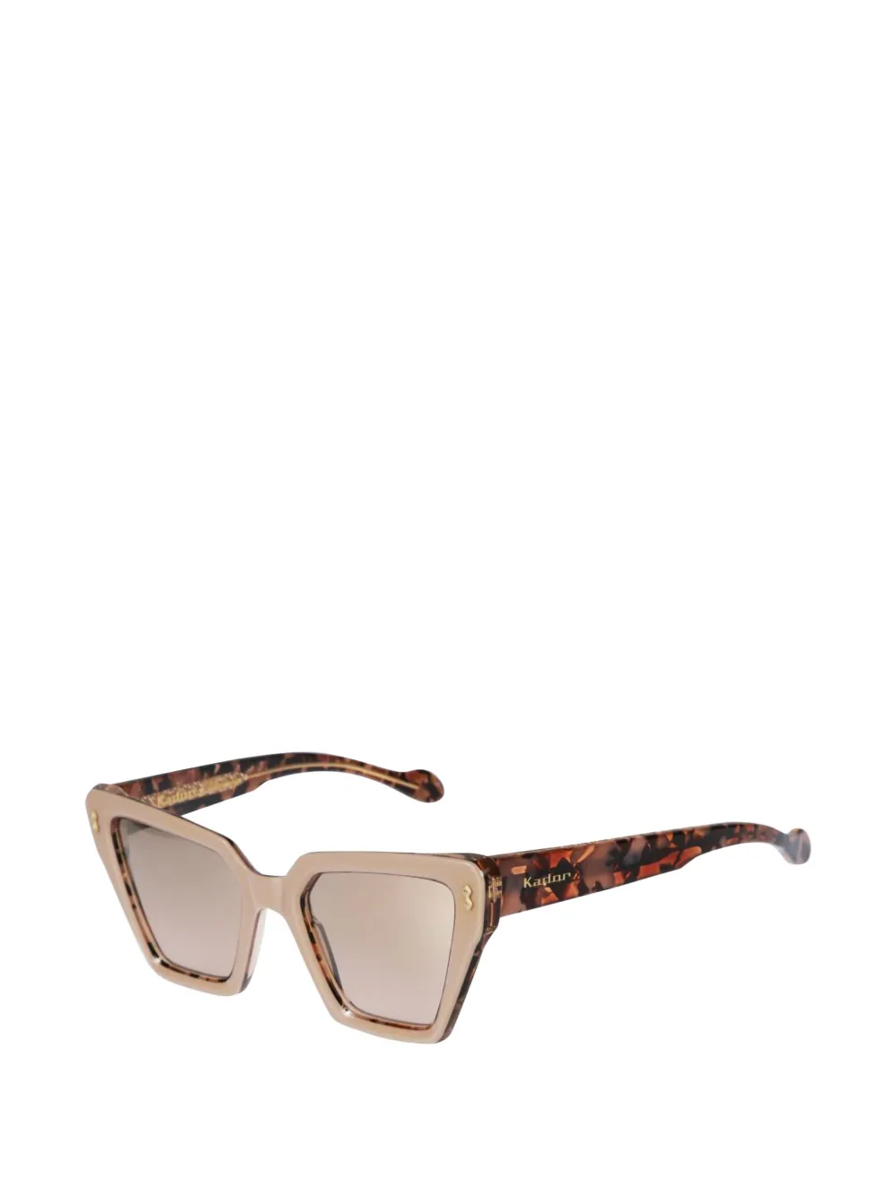 Kador Vanessa tortoiseshell geometric sunglasses - Beige