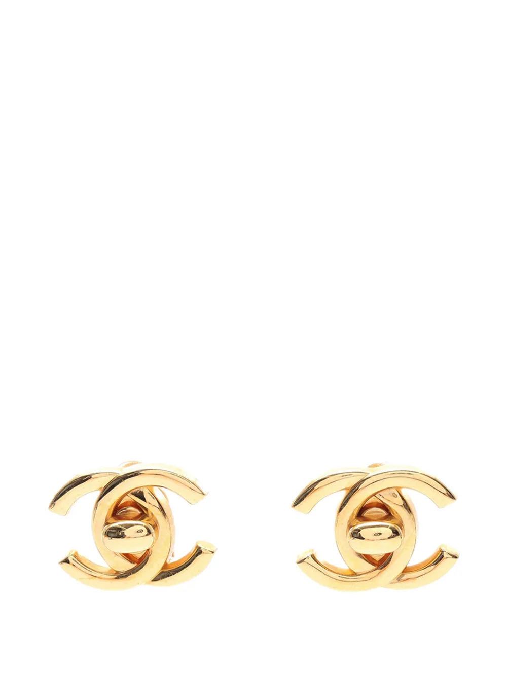 CHANEL Pre-Owned 1997 Gold Plated CC Turn Lock Clip on Earrings costume earrings - Oro