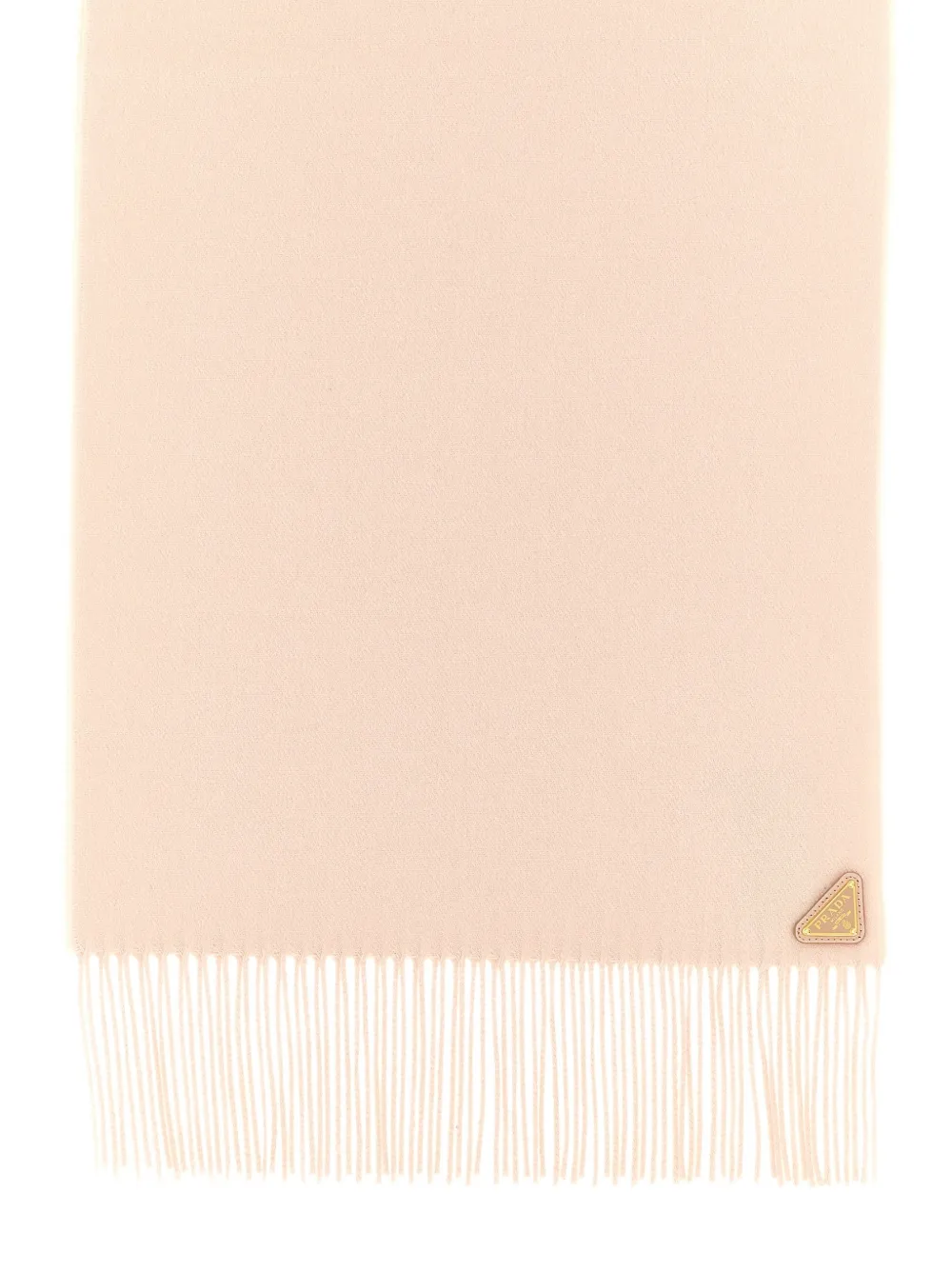 Prada fringed logo-detail scarf - Roze