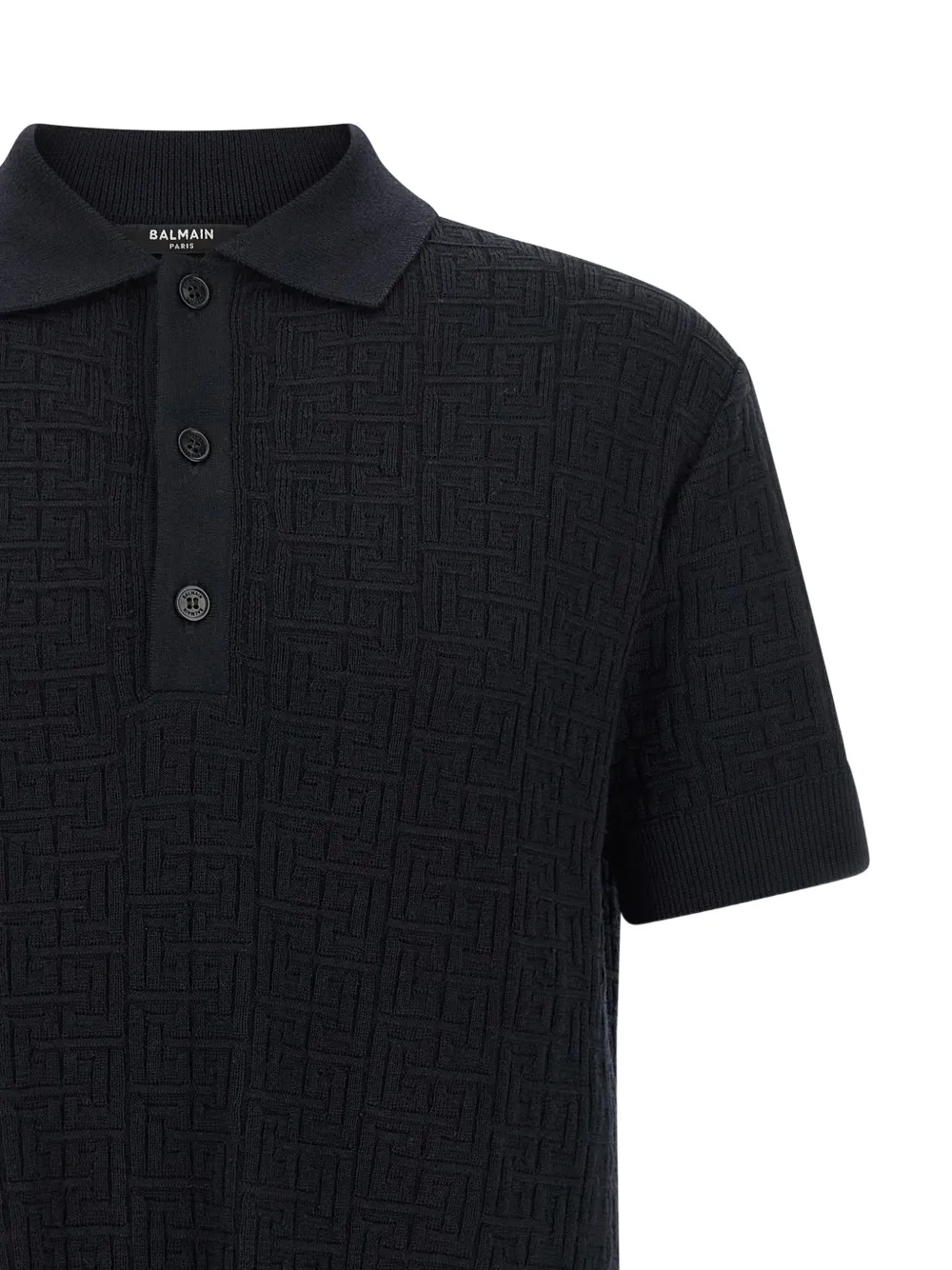  Balmain Polo Con Monograma - Azul 