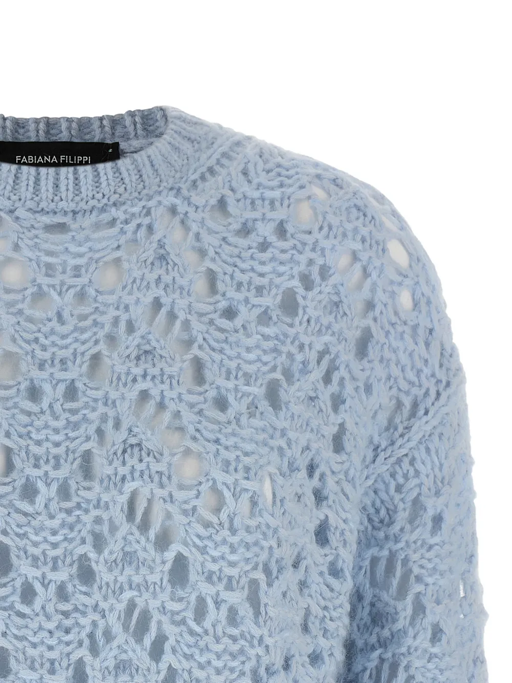 Fabiana Filippi Openwork trui met ronde hals Blauw