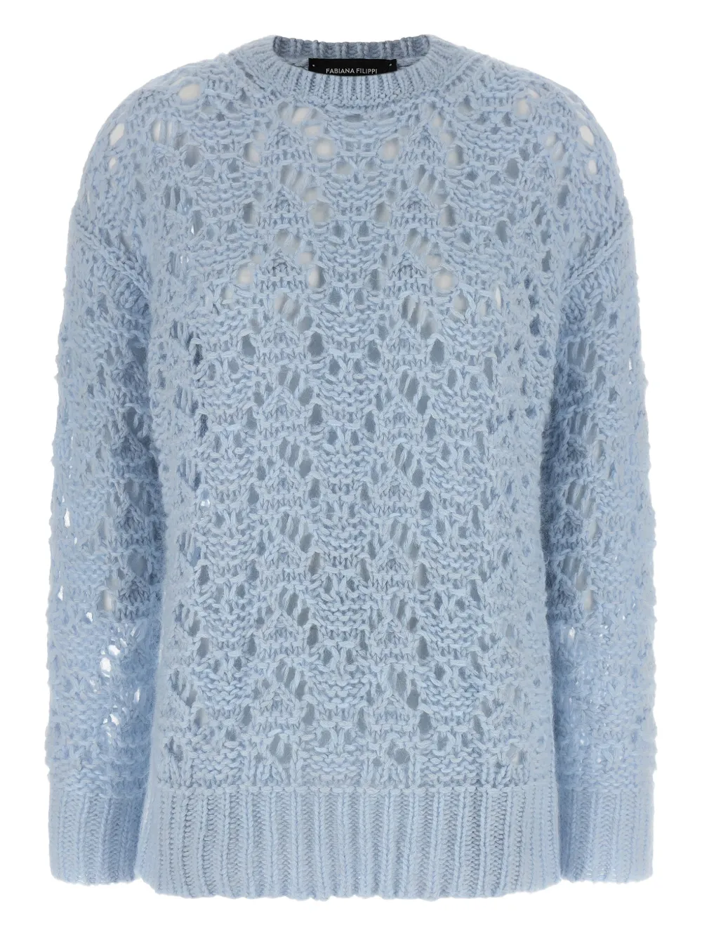 Fabiana Filippi openwork crew-neck sweater - Blue