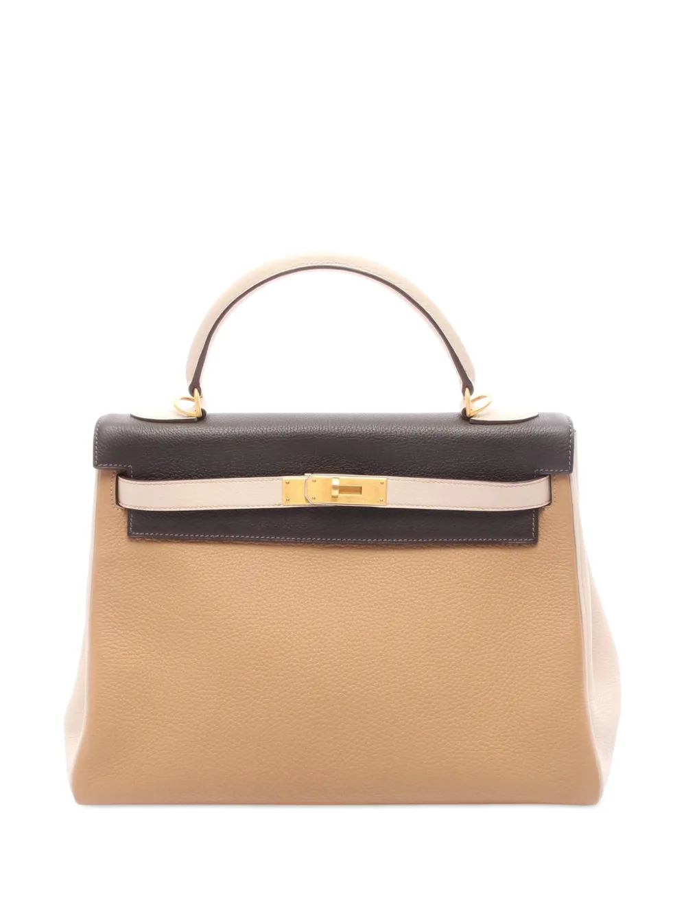 Hermès Pre-Owned 2003 Tricolor Clemence Kelly II Retourne 32 satchel - Marrone
