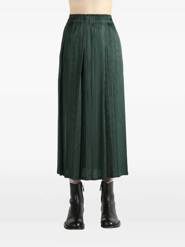Pleats Please Issey Miyake Pleated Midi Skirt | Green | FARFETCH