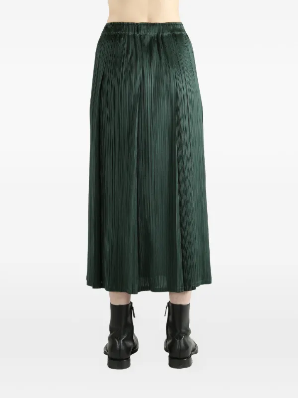 Pleats Please Issey Miyake Pleated Midi Skirt | Green | FARFETCH