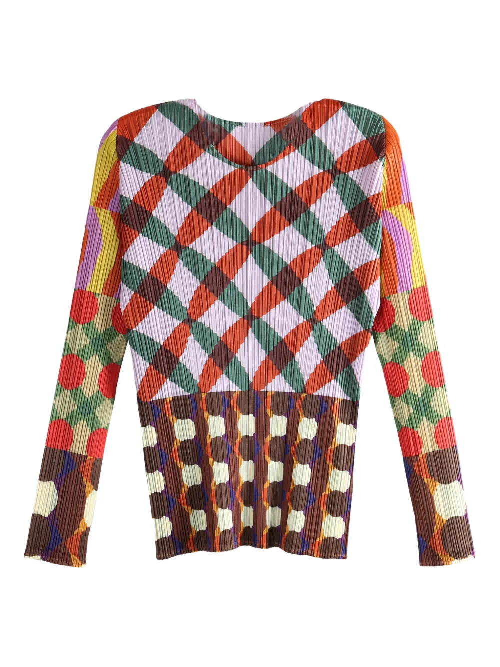 Pleats Please Issey Miyake Top plissettato con stampa - Viola