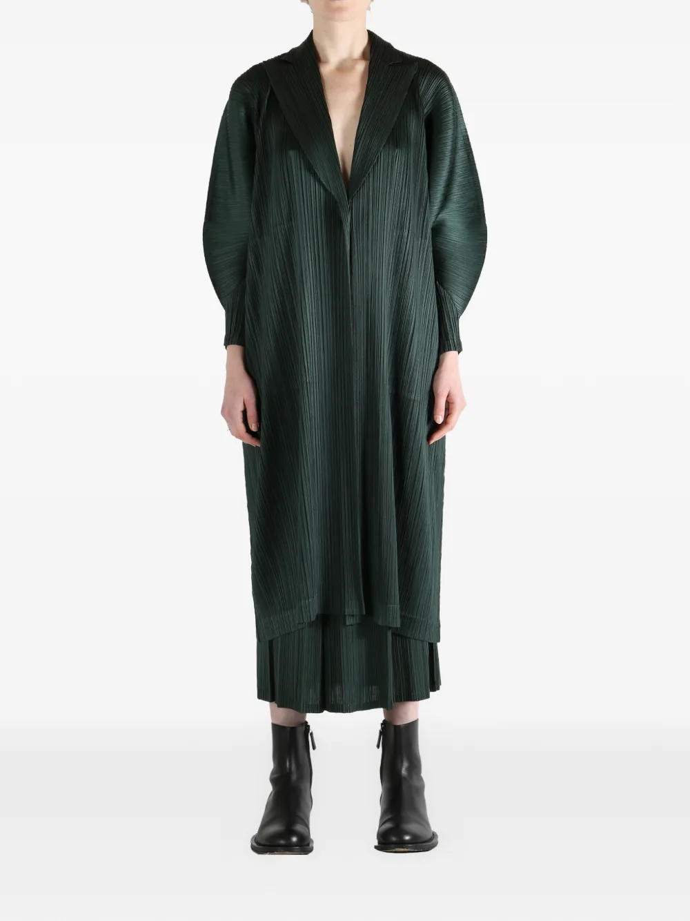Pleats Please Issey Miyake Jas met plooien - Groen