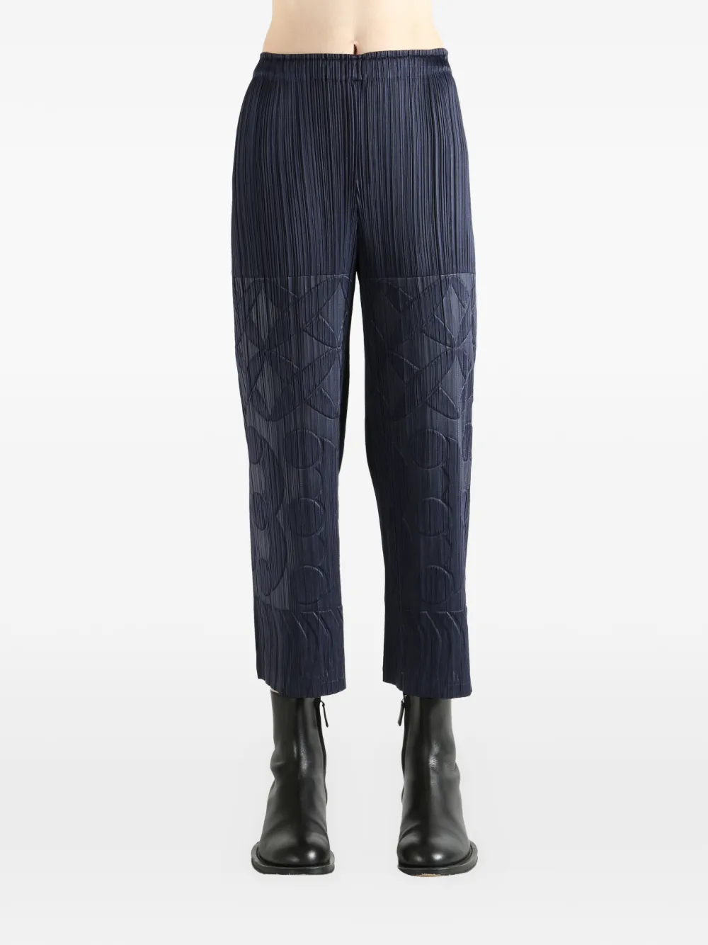 Pleats Please Issey Miyake Plooibroek met patroon - Blauw