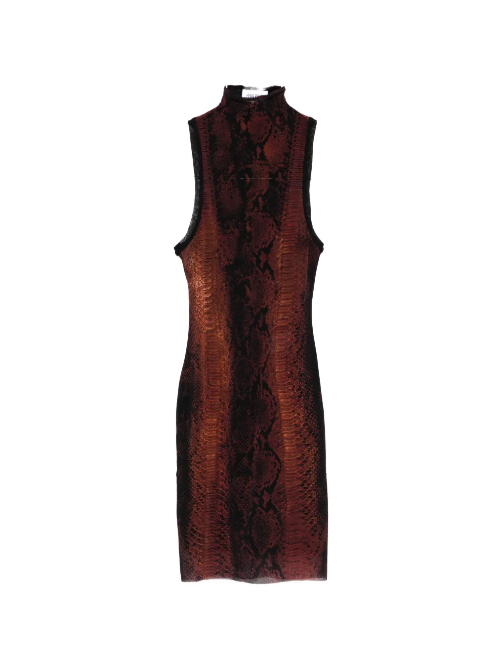 Jean Paul Gaultier Snakeskin High-neck Mini Dress In Brown