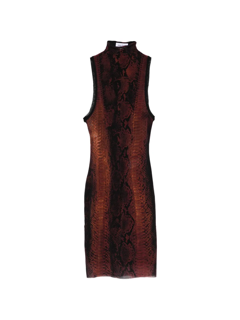 Jean Paul Gaultier snakeskin high-neck mini dress - Marrone