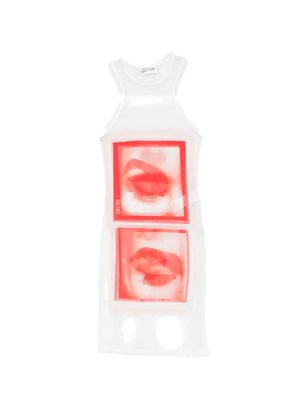 Jean Paul Gaultier Eye Print Mini Dress In White