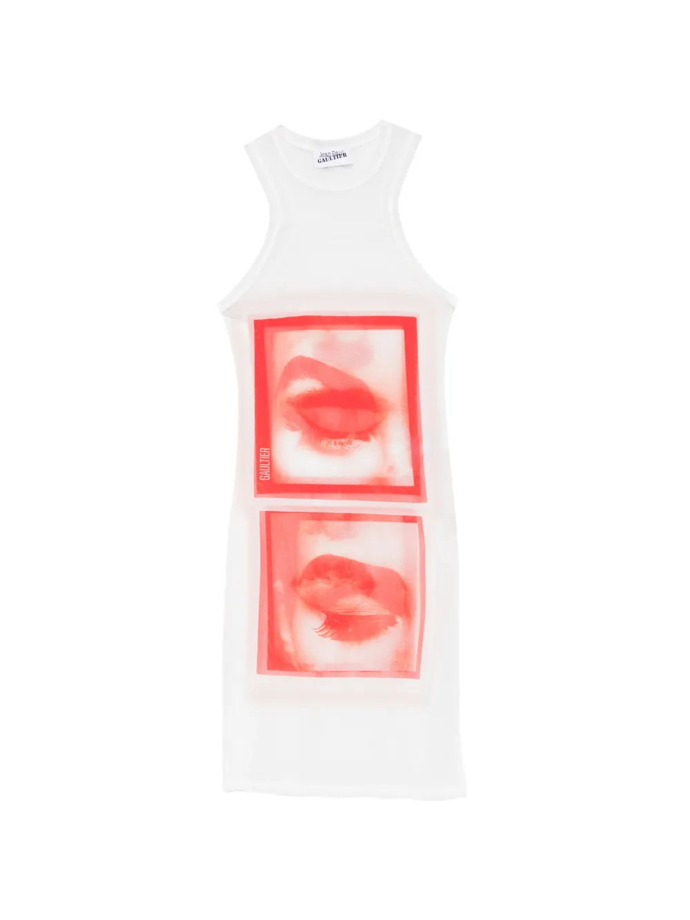 Jean Paul Gaultier eye print mini dress - Bianco