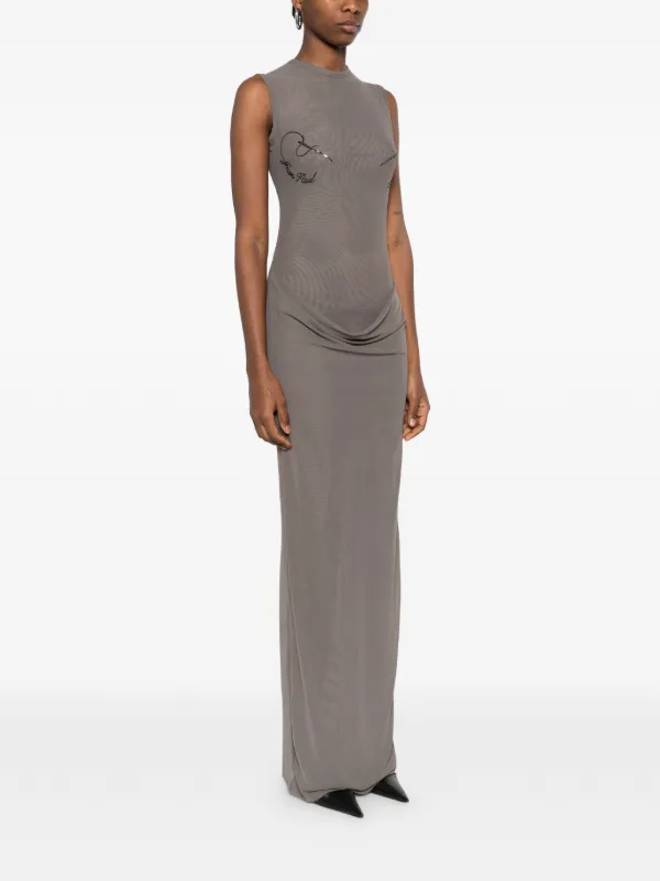 Jean Paul Gaultier Gathered Sleeveless Maxi Dress | Green | FARFETCH ID