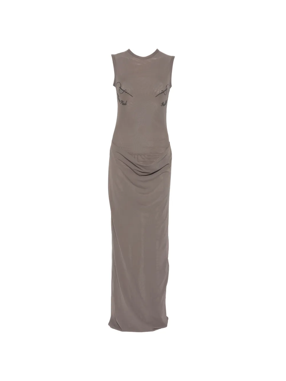 Jean Paul Gaultier gathered sleeveless maxi dress - Verde