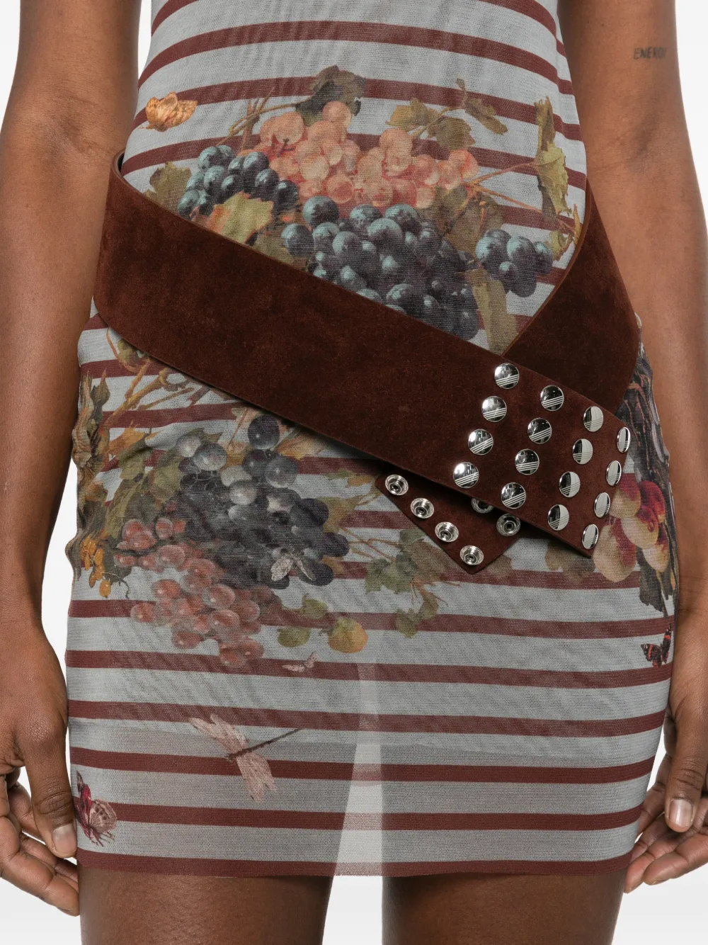 Jean Paul Gaultier Mini-jurk met bloemenprint Grijs