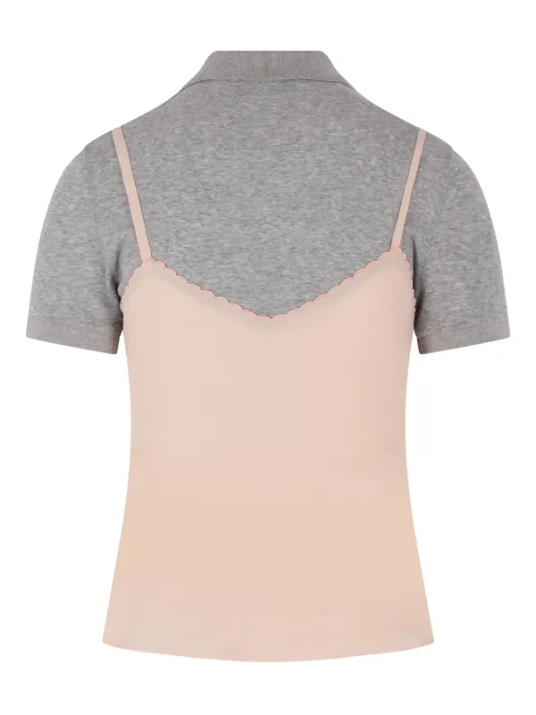 Miu Miu Marocain Crepe Top | Grey | FARFETCH
