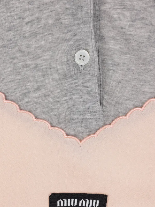 Miu Miu Marocain Crepe Top | Grey | FARFETCH